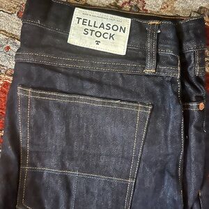 Tellason Stock Indigo Jeans 34x28 with Contrast Stitching
